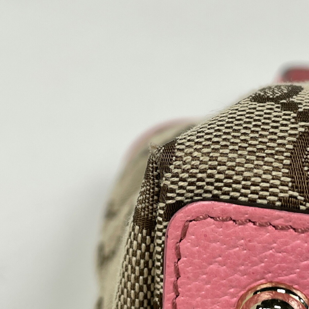 Gucci Eclipse Handbag GG canvas pink leather trim - Picture 3 of 7